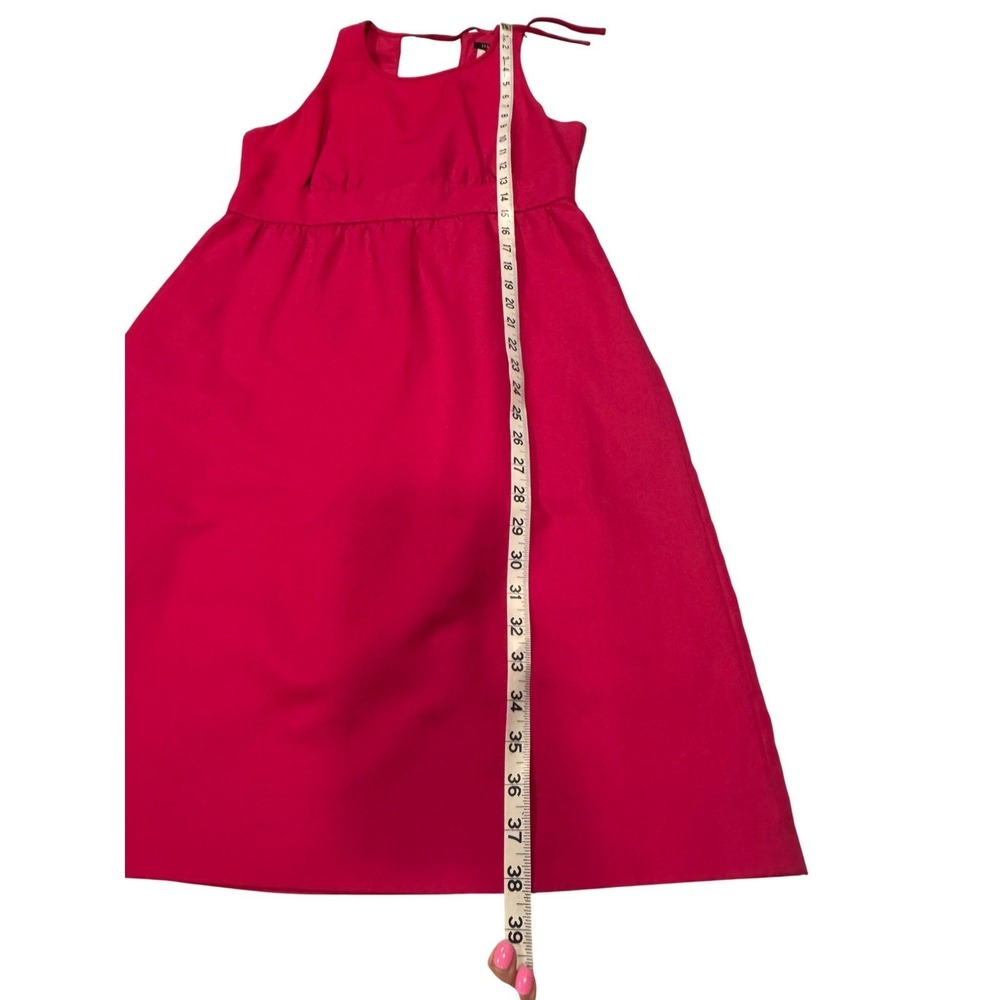 J. Crew Sleeveless Fit Flare‎ Dress Raspberry Pink Cotton Halter Back Size S - Picture 5 of 8